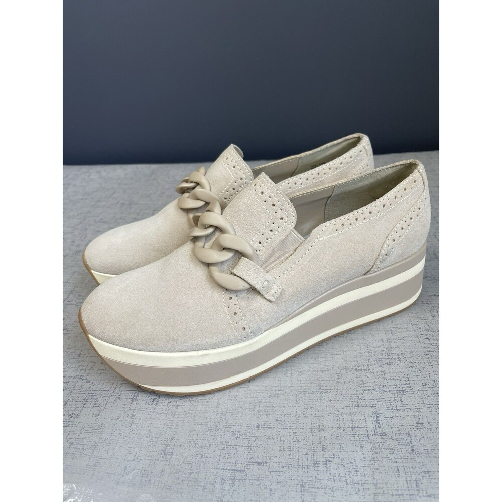 Dolce Vita Jhenee Beige Suede Platform Loafers Shoes 8.5 M Comfort Preppy‎